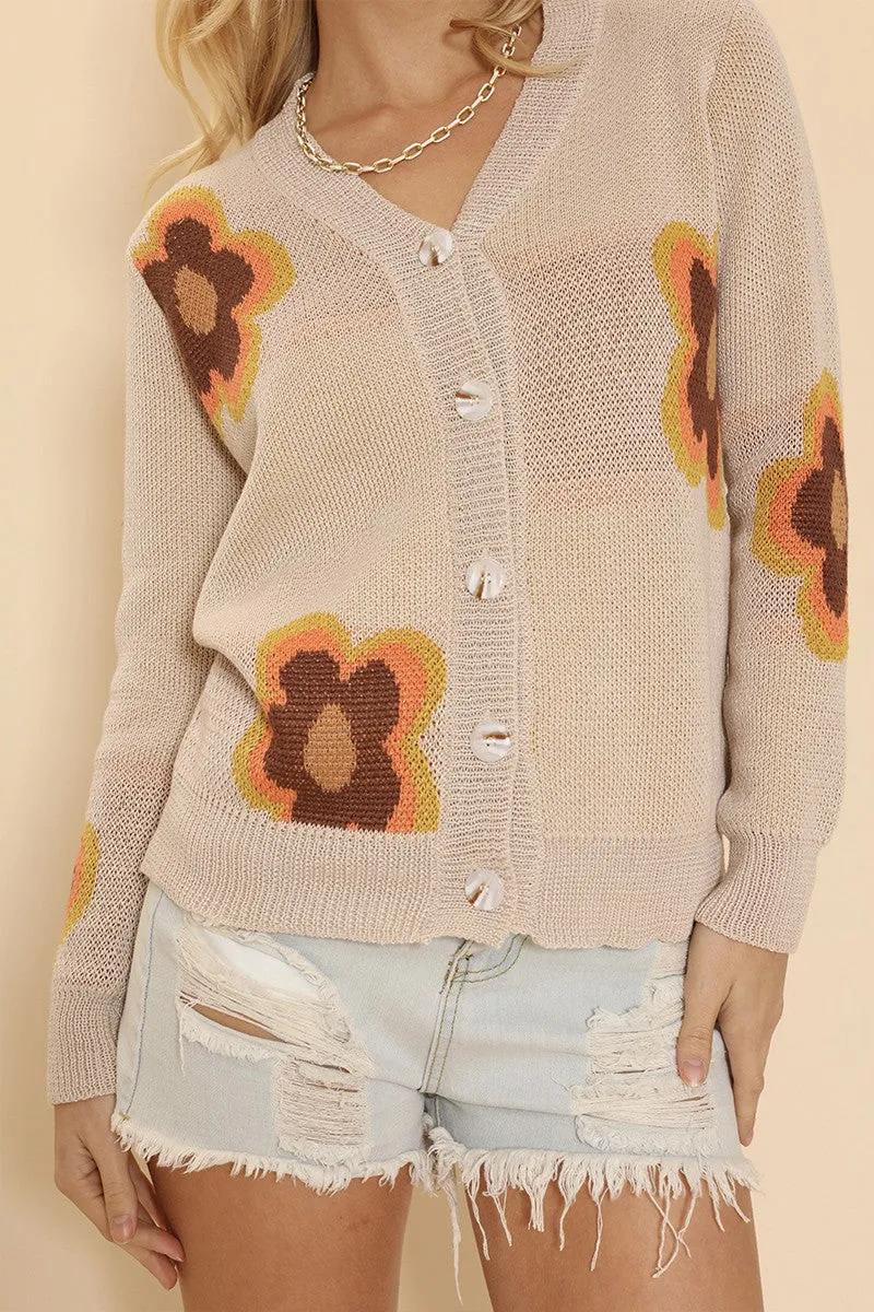 Retro flower cardigan sold by Miss Sparkling product image thumbnail 3