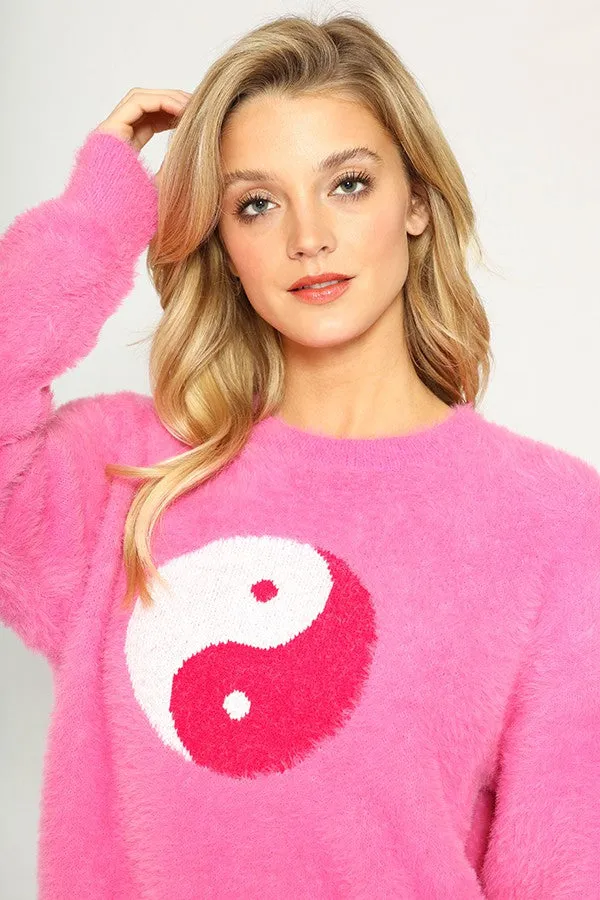 Yin Yang fuzzy sweater sold by Miss Sparkling product image thumbnail 3