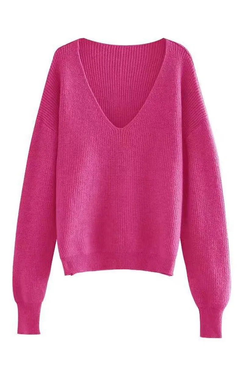Ribbed v neck sweater sold by Miss Sparkling product image thumbnail 4