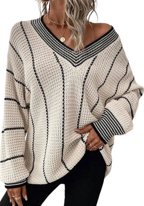 Striped knit sweater sold by Miss Sparkling product image thumbnail 2