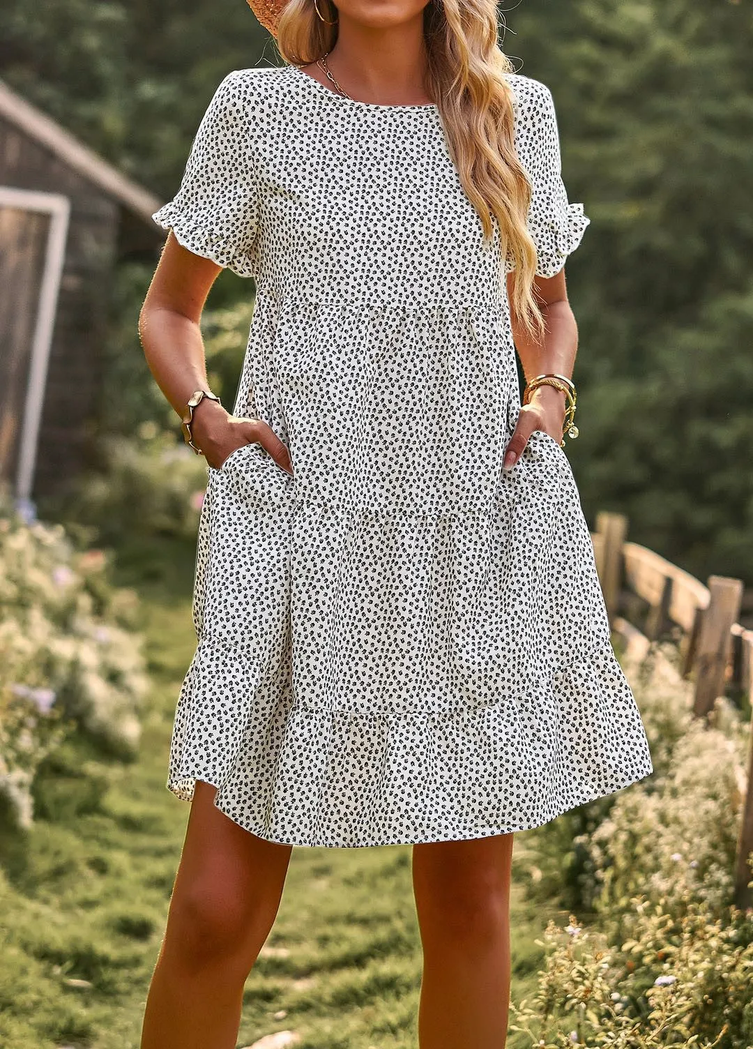 Tiered dotted dress sold by Miss Sparkling