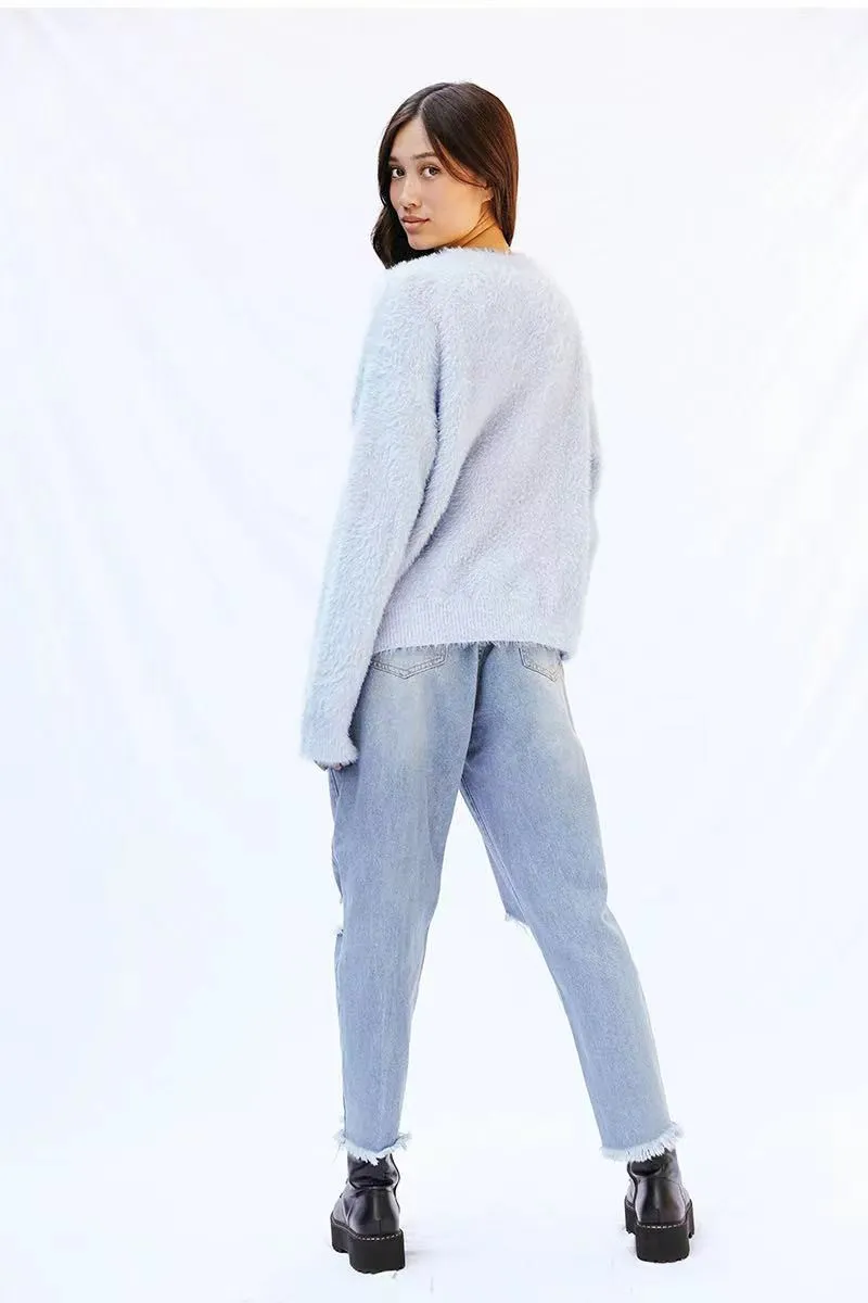 Fuzzy smile sweater sold by Miss Sparkling product image thumbnail 3