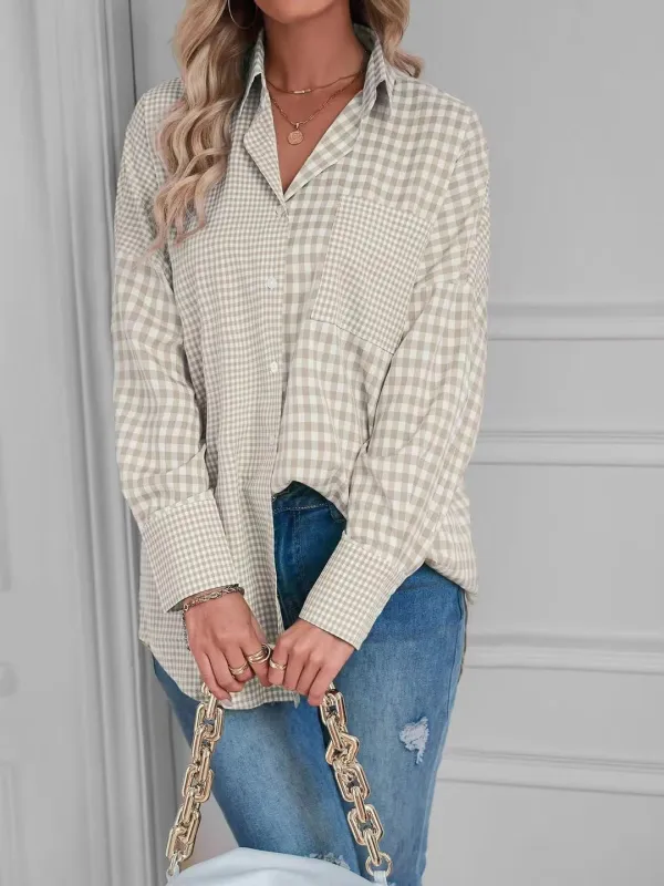 Plaid button up top made by Miss Sparkling