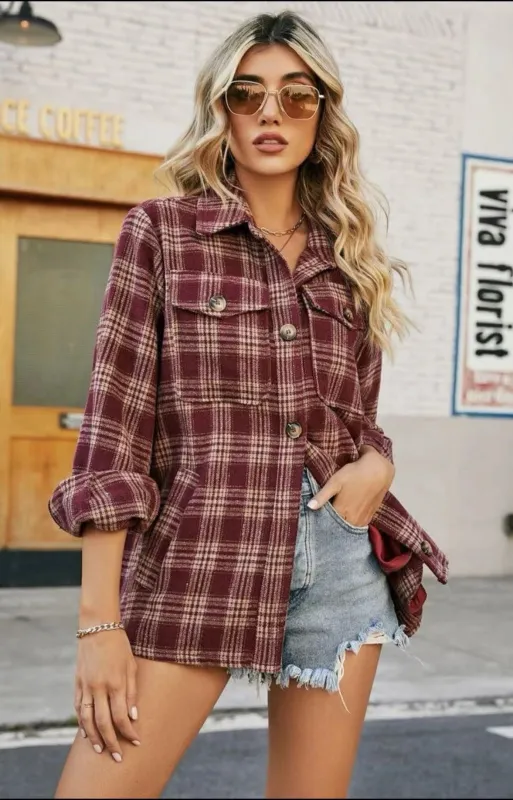 Plaid jacket sold by Miss Sparkling