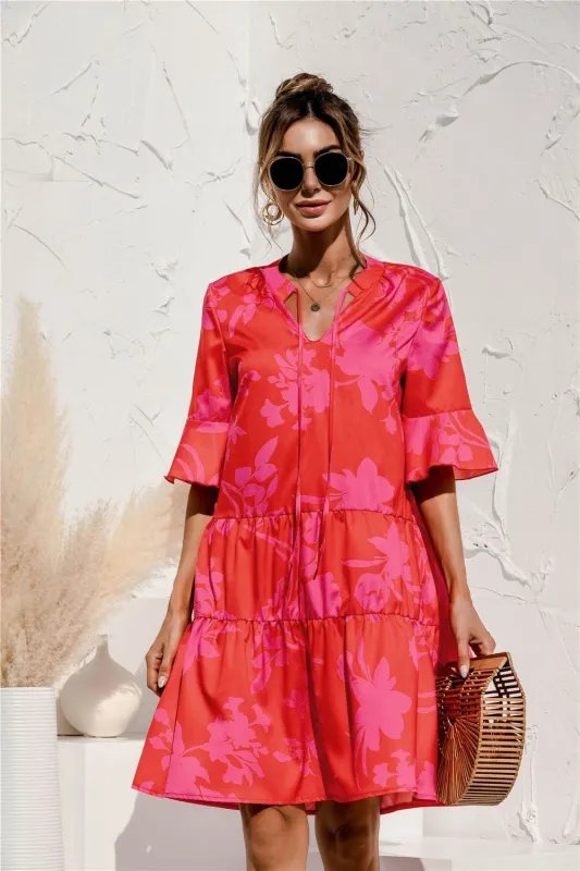Tiered short sleeve dress made by Miss Sparkling
