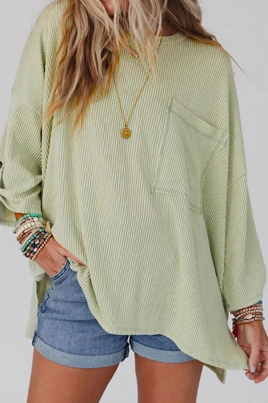 Ribbed oversized top made by Miss Sparkling