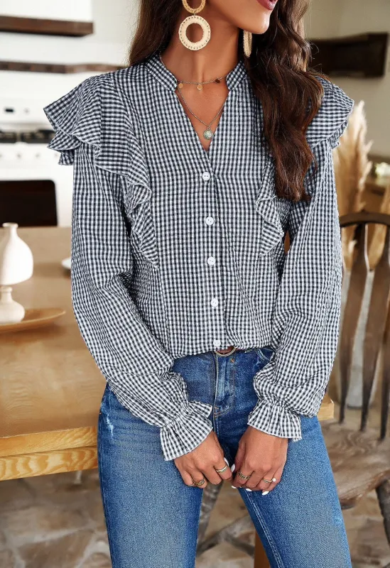Plaid long sleeve top made by Miss Sparkling