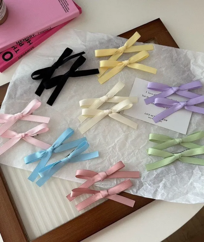 Ribbon bow hair clip made by Miss Sparkling