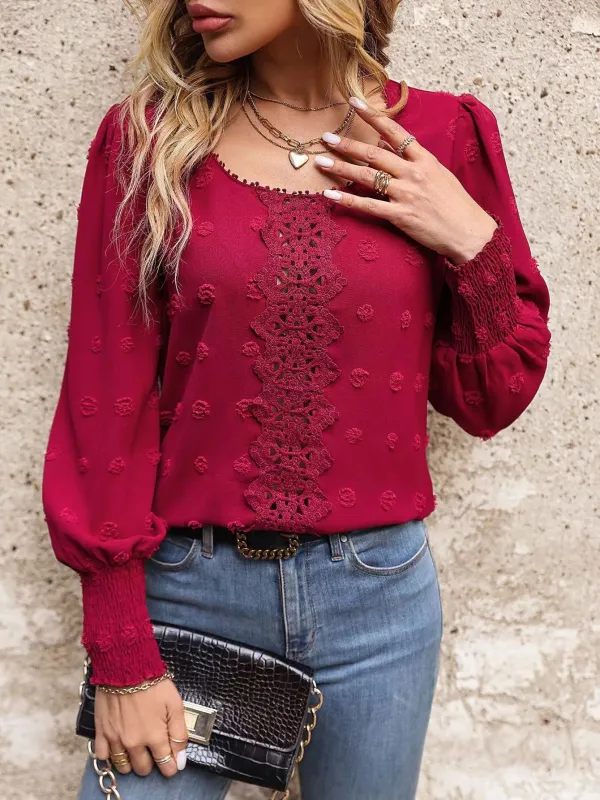 Swiss Dot Lantern Sleeve Blouse made by Miss Sparkling