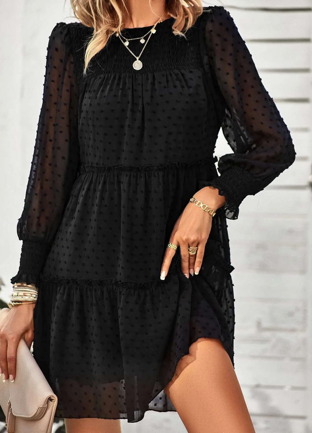 Swiss Dot Tiered Dress sold by Miss Sparkling product image thumbnail 3