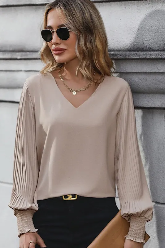 Long sleeve v neck blouse sold by Miss Sparkling