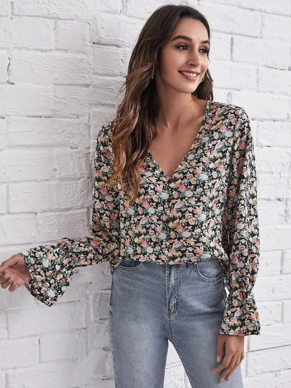 Long sleeve floral top sold by Miss Sparkling