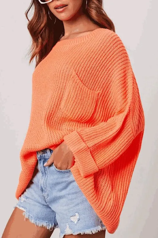 Oversized knit sweater top made by Miss Sparkling
