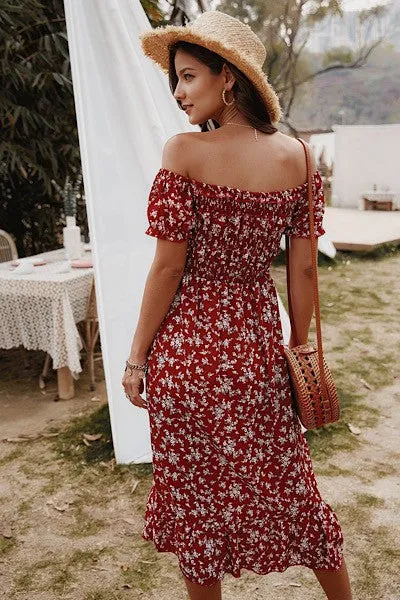 Off shoulder midi floral dress sold by Miss Sparkling product image thumbnail 2
