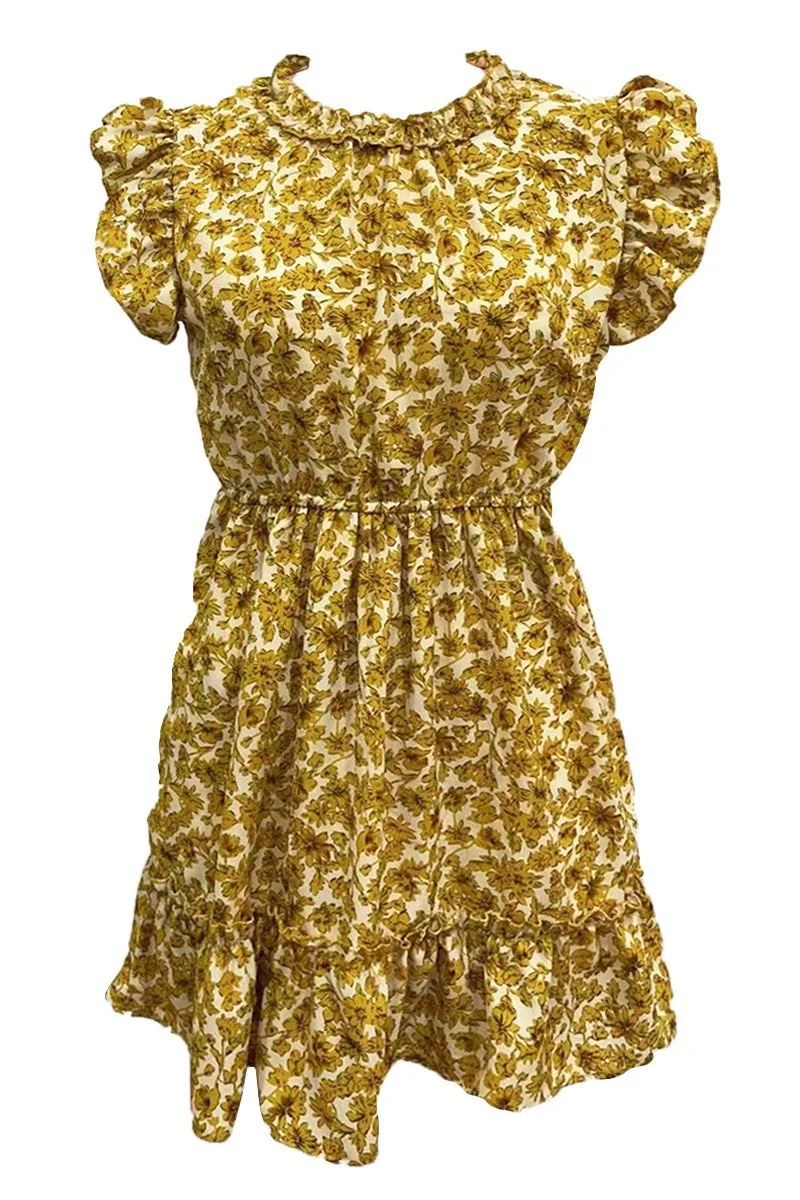 Floral ruffled short dress sold by Miss Sparkling product image thumbnail 4