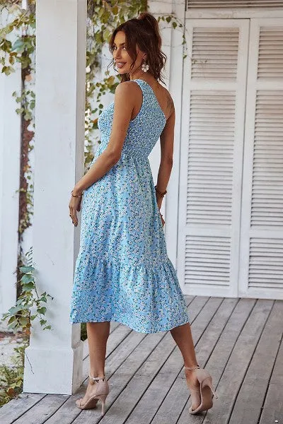 Floral one shoulder smocked dress sold by Miss Sparkling product image thumbnail 2