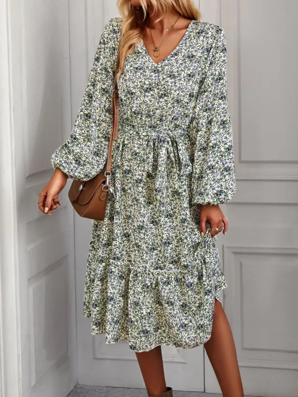 Long sleeve floral dress made by Miss Sparkling