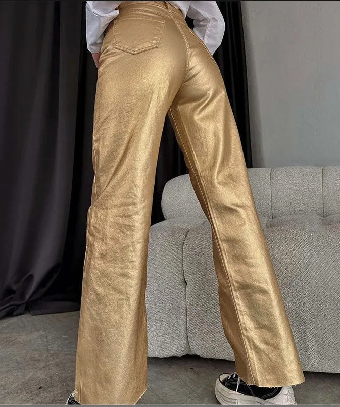 Metallic flare leg pants sold by Miss Sparkling product image thumbnail 3