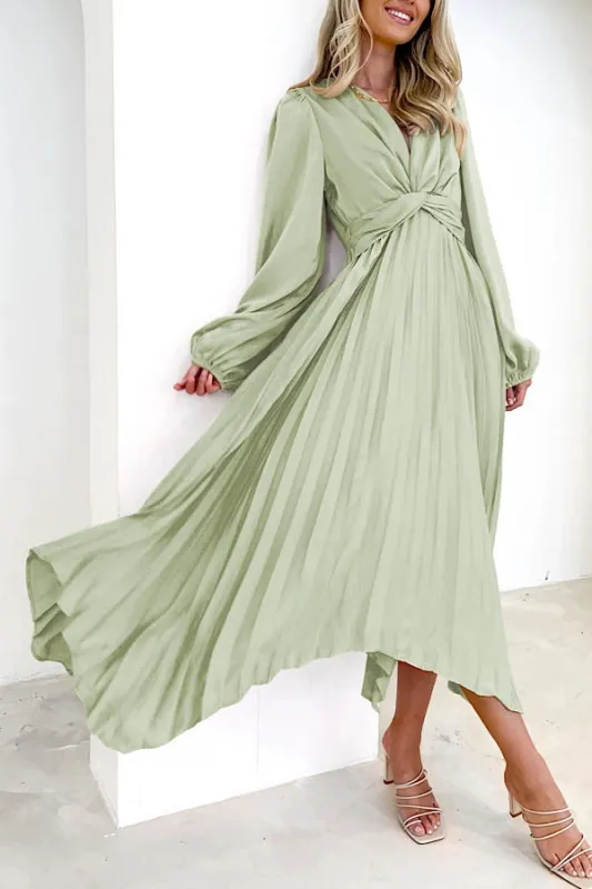 Pleated long sleeve dress made by Miss Sparkling