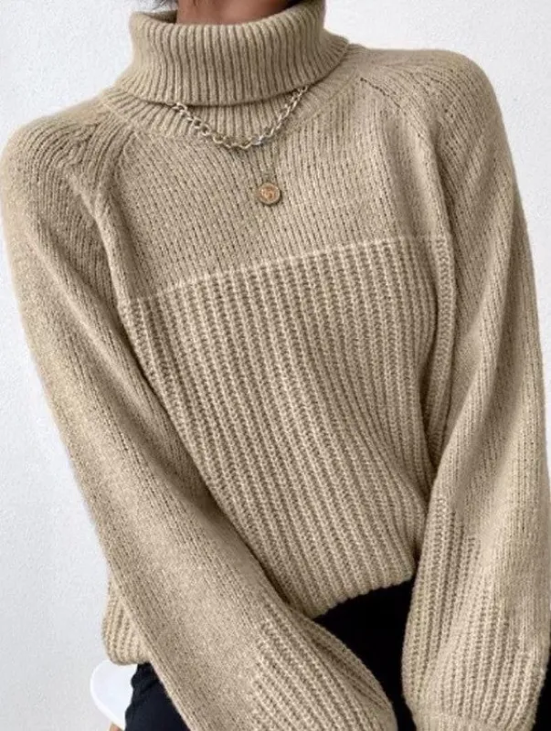 Knit turtleneck sweater made by Miss Sparkling