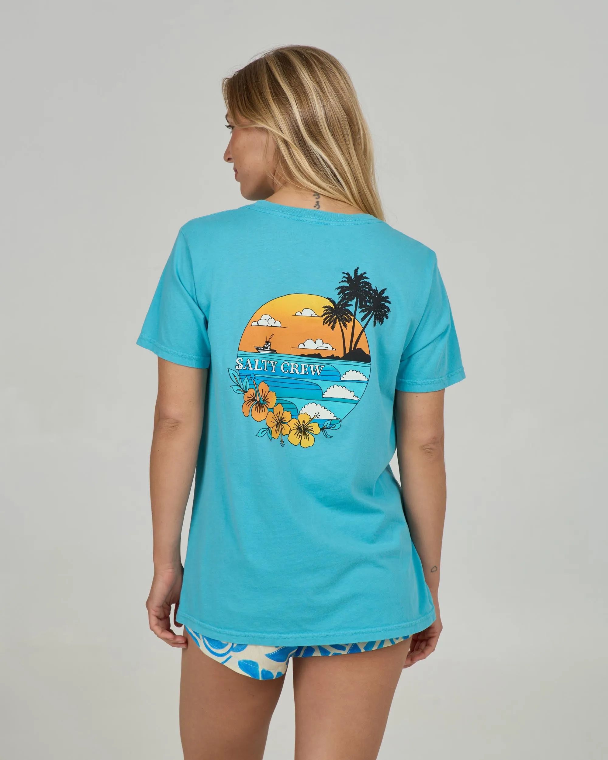 Sunset Boyfriend Tee - Turquoise sold by Salty Crew product image thumbnail 2