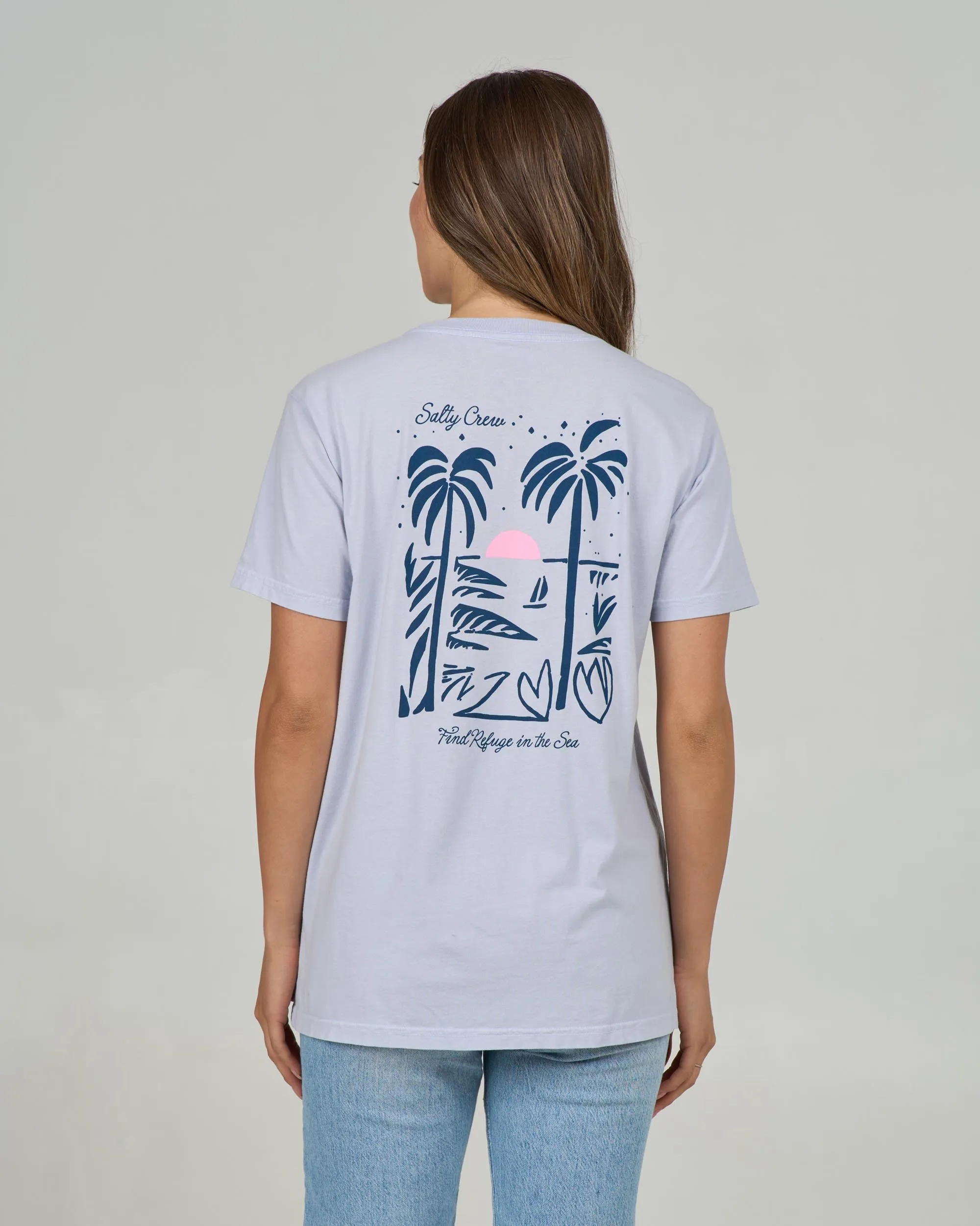 Geo Palm Boyfriend Tee - Fog sold by Salty Crew product image thumbnail 2