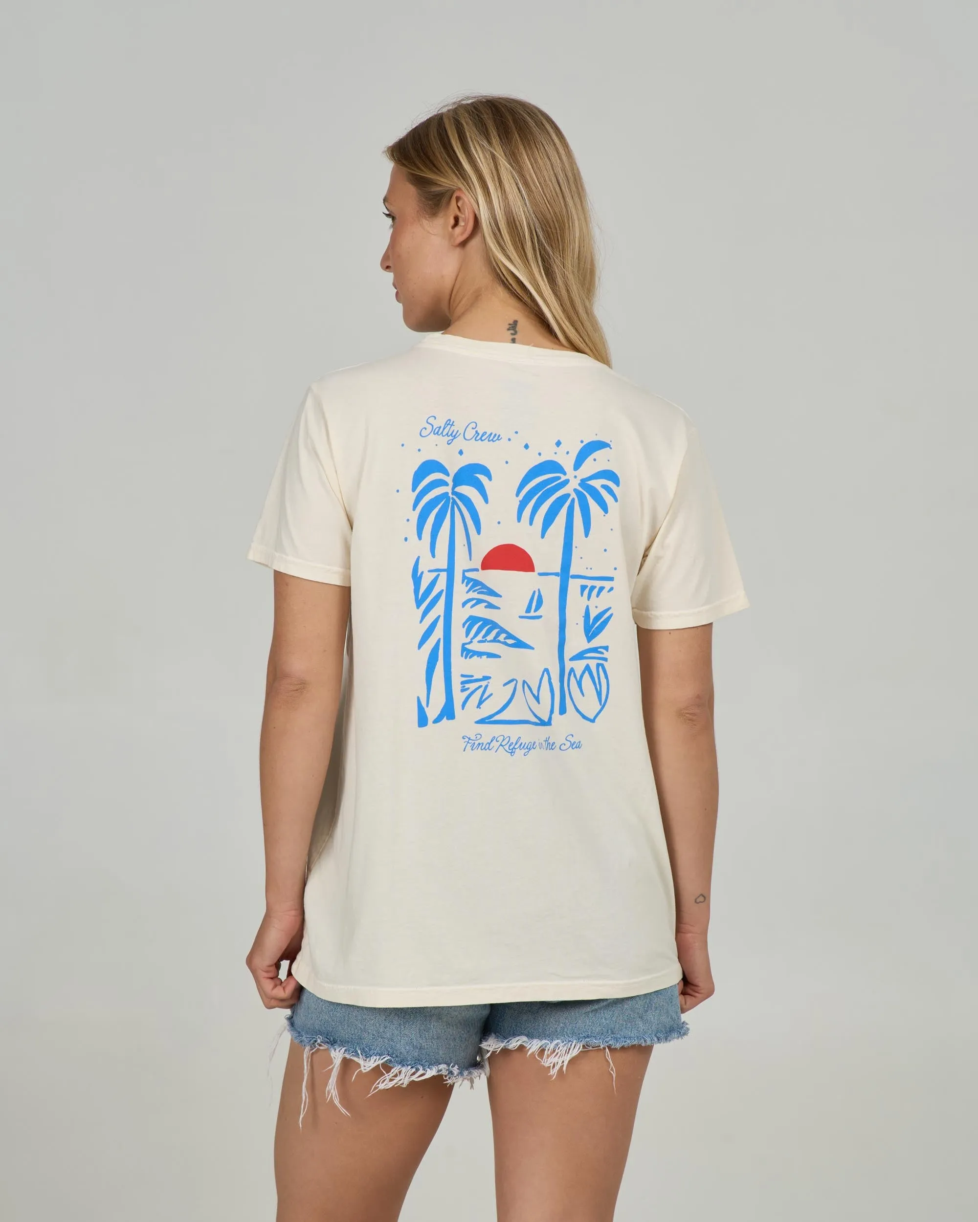 Geo Palm Boyfriend Tee - Off White sold by Salty Crew product image thumbnail 2