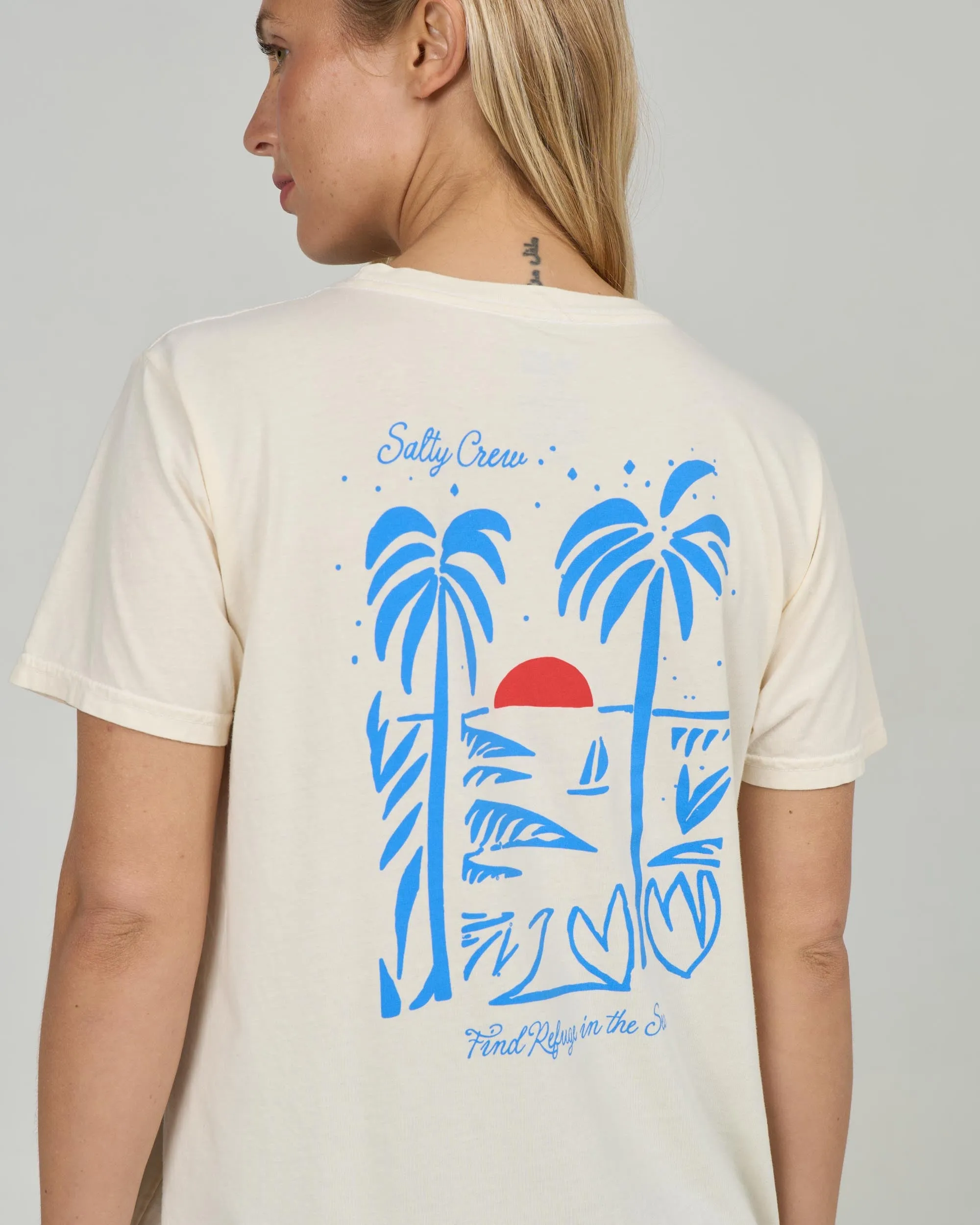 Geo Palm Boyfriend Tee - Off White sold by Salty Crew product image thumbnail 4