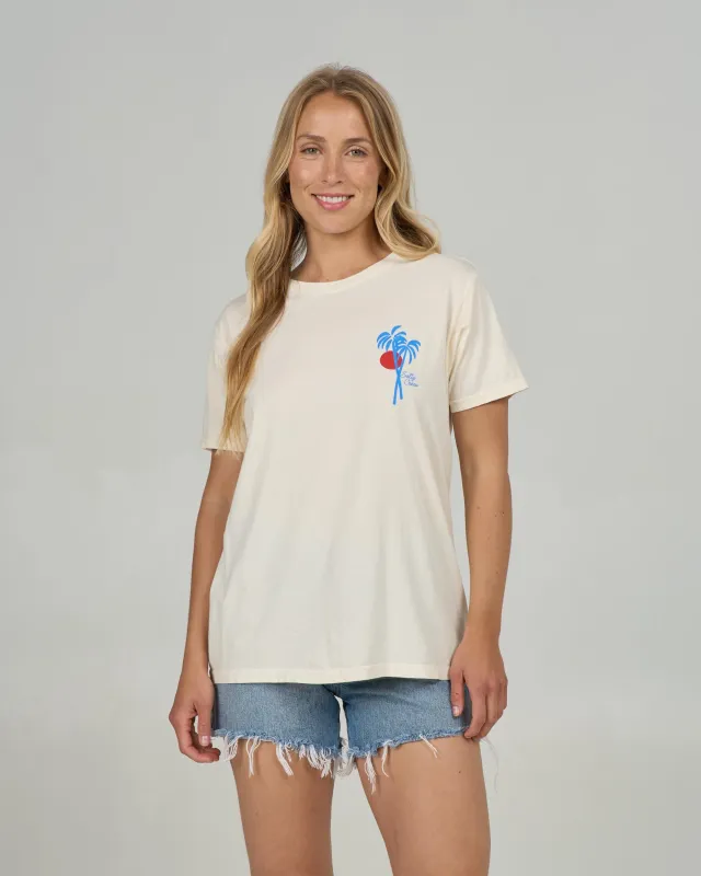 Geo Palm Boyfriend Tee - Off White sold by Salty Crew
