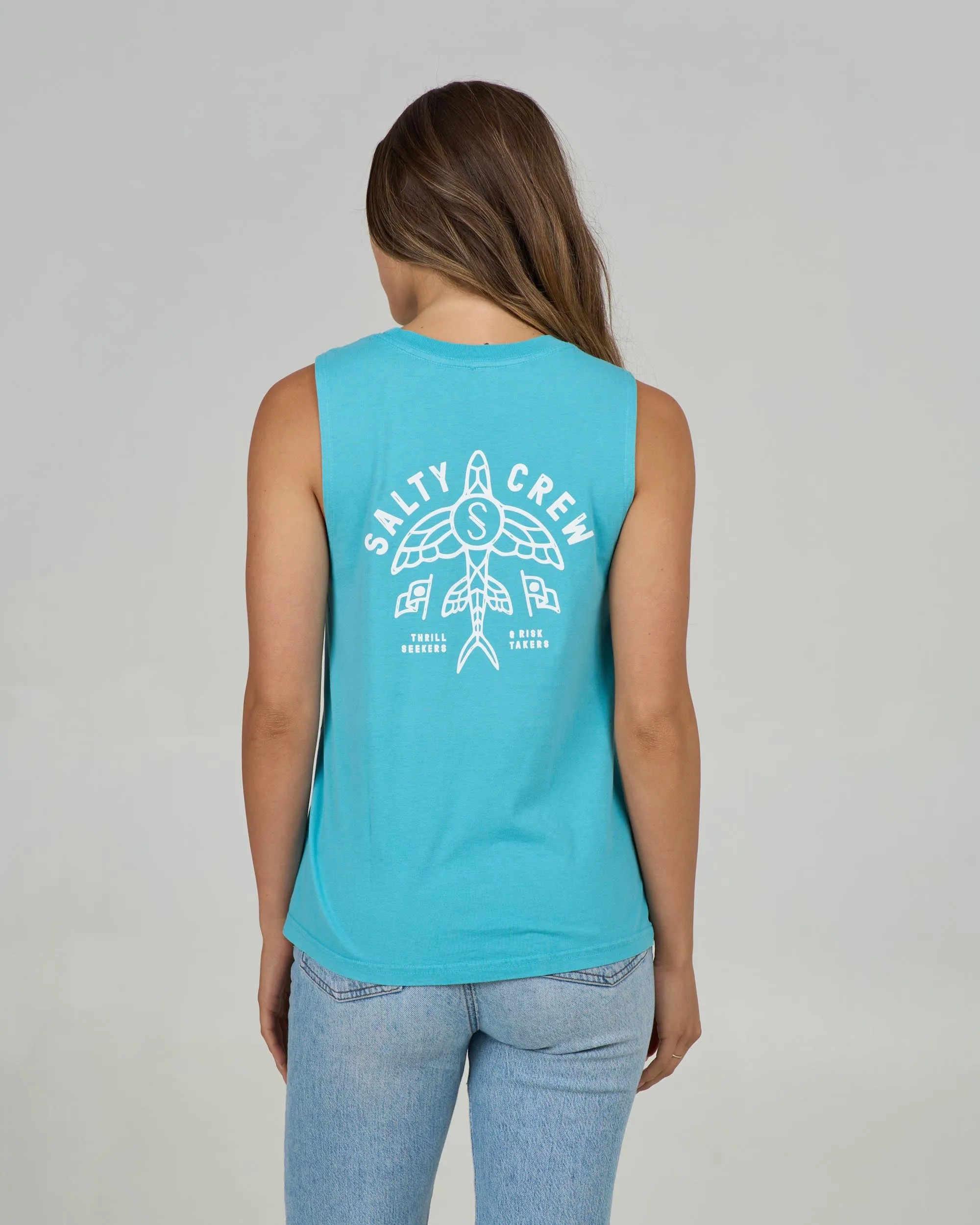 Flying High Muscle Tank - Turquoise sold by Salty Crew product image thumbnail 2