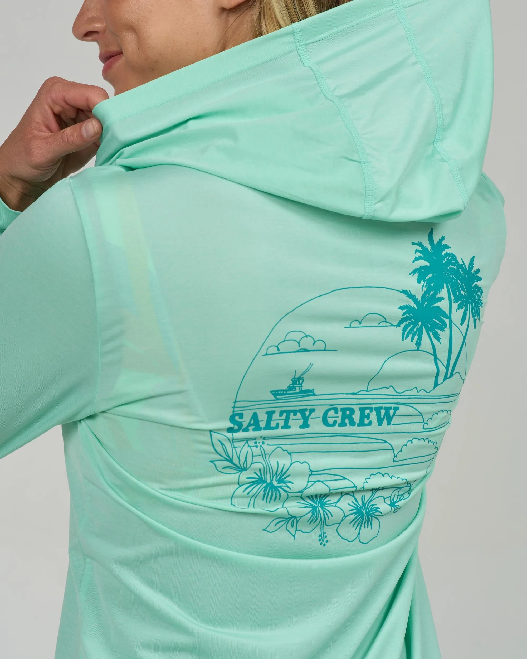 Heatwave Hooded Sunshirt - Mint sold by Salty Crew product image thumbnail 4
