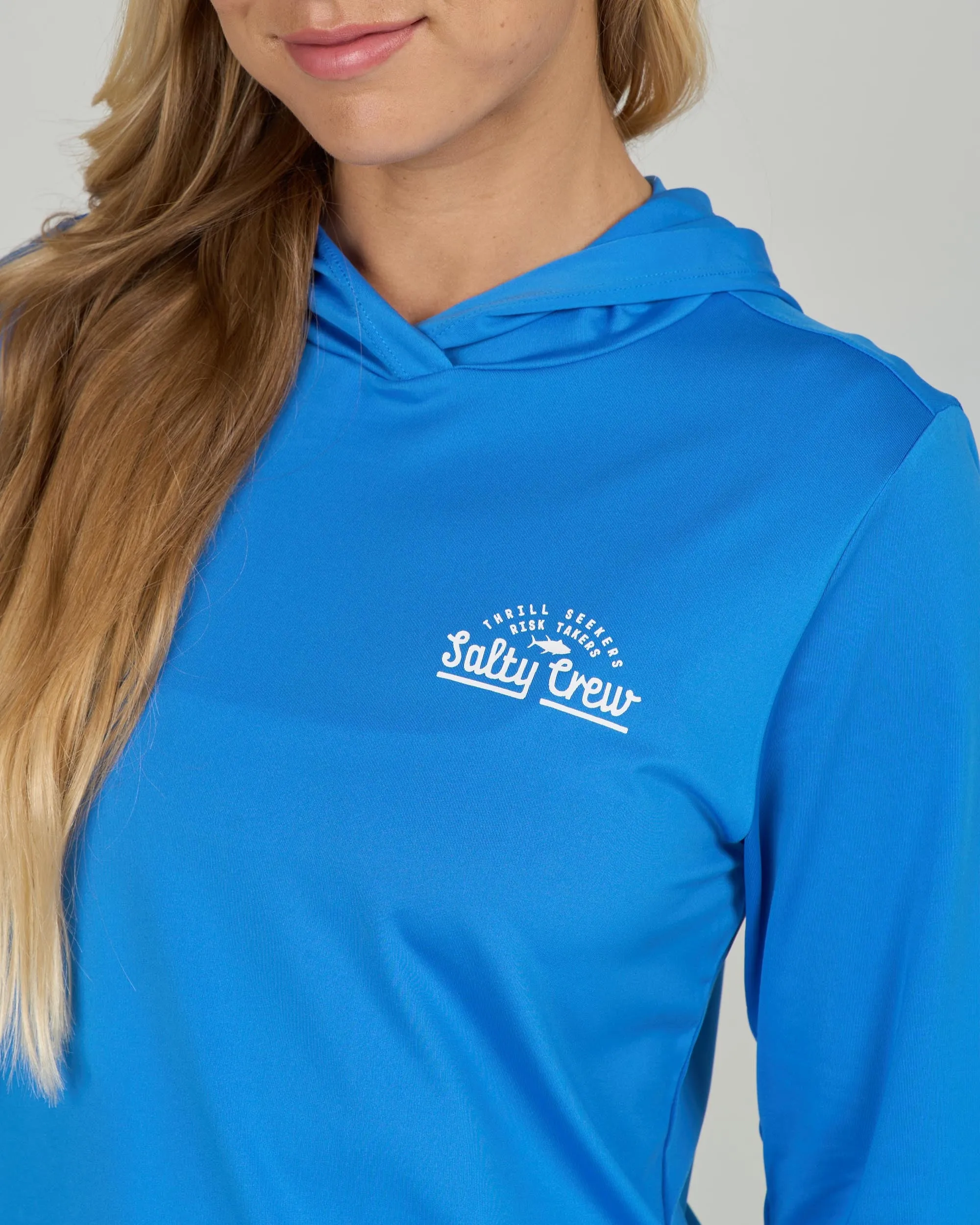 Scripted Hooded Sunshirt - Bold Blue sold by Salty Crew product image thumbnail 3