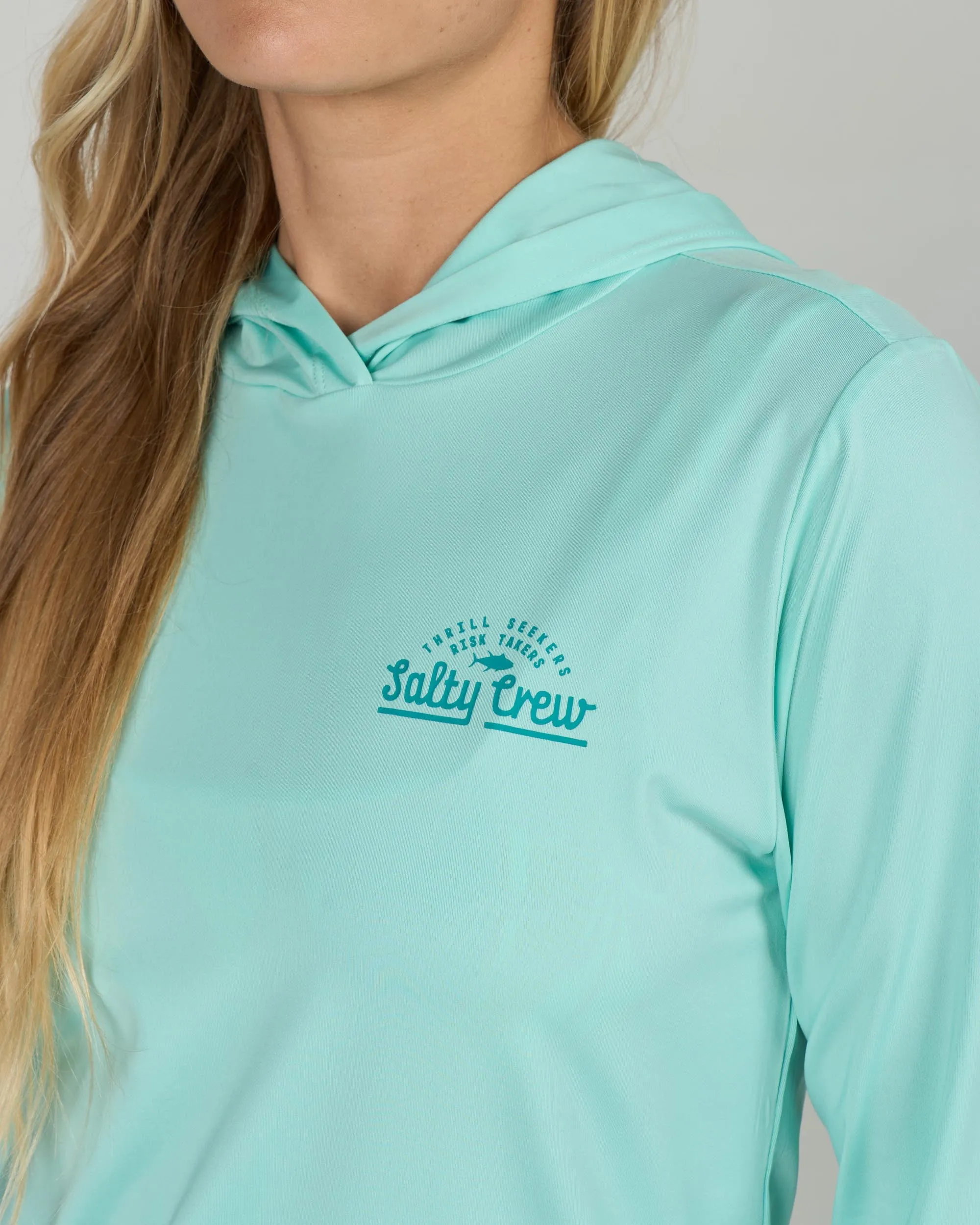 Scripted Hooded Sunshirt - Mint sold by Salty Crew product image thumbnail 3