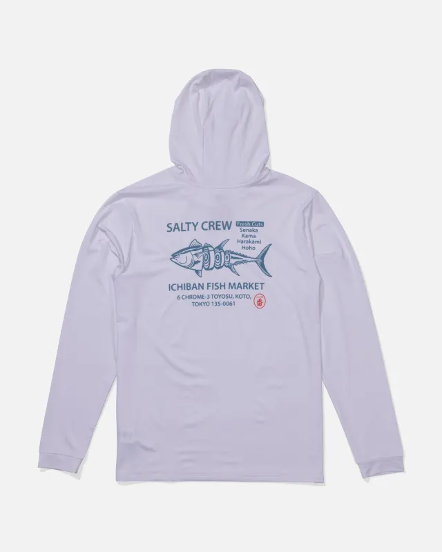 Fish Market Hood Sunshirt - White sold by Salty Crew