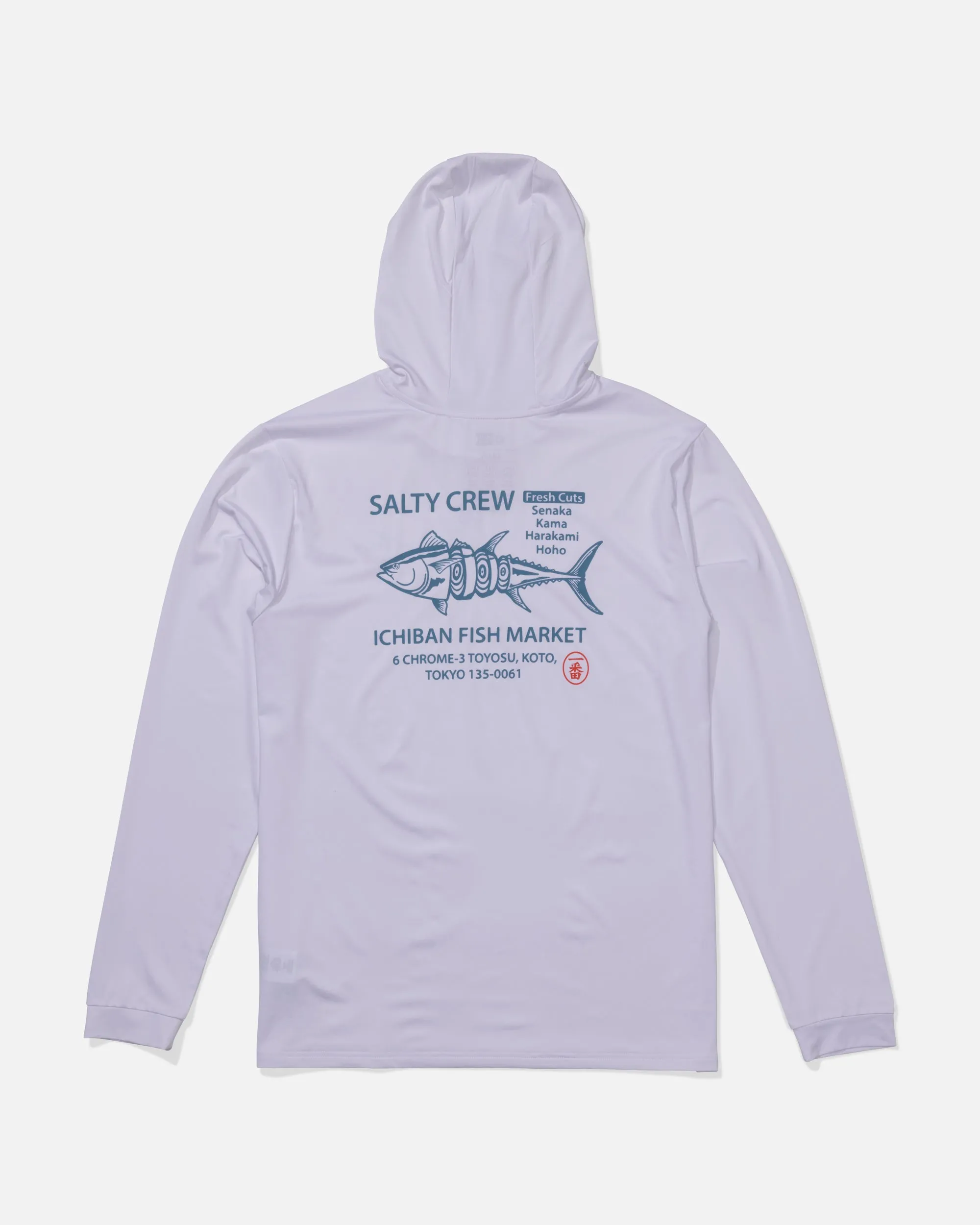 Fish Market Hood Sunshirt - White sold by Salty Crew