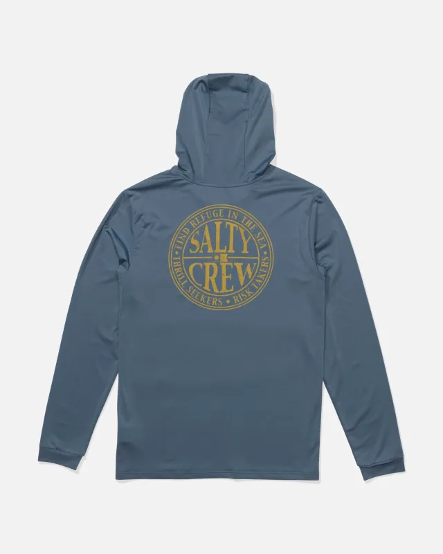 Global Hood Sunshirt - Pilot Blue sold by Salty Crew