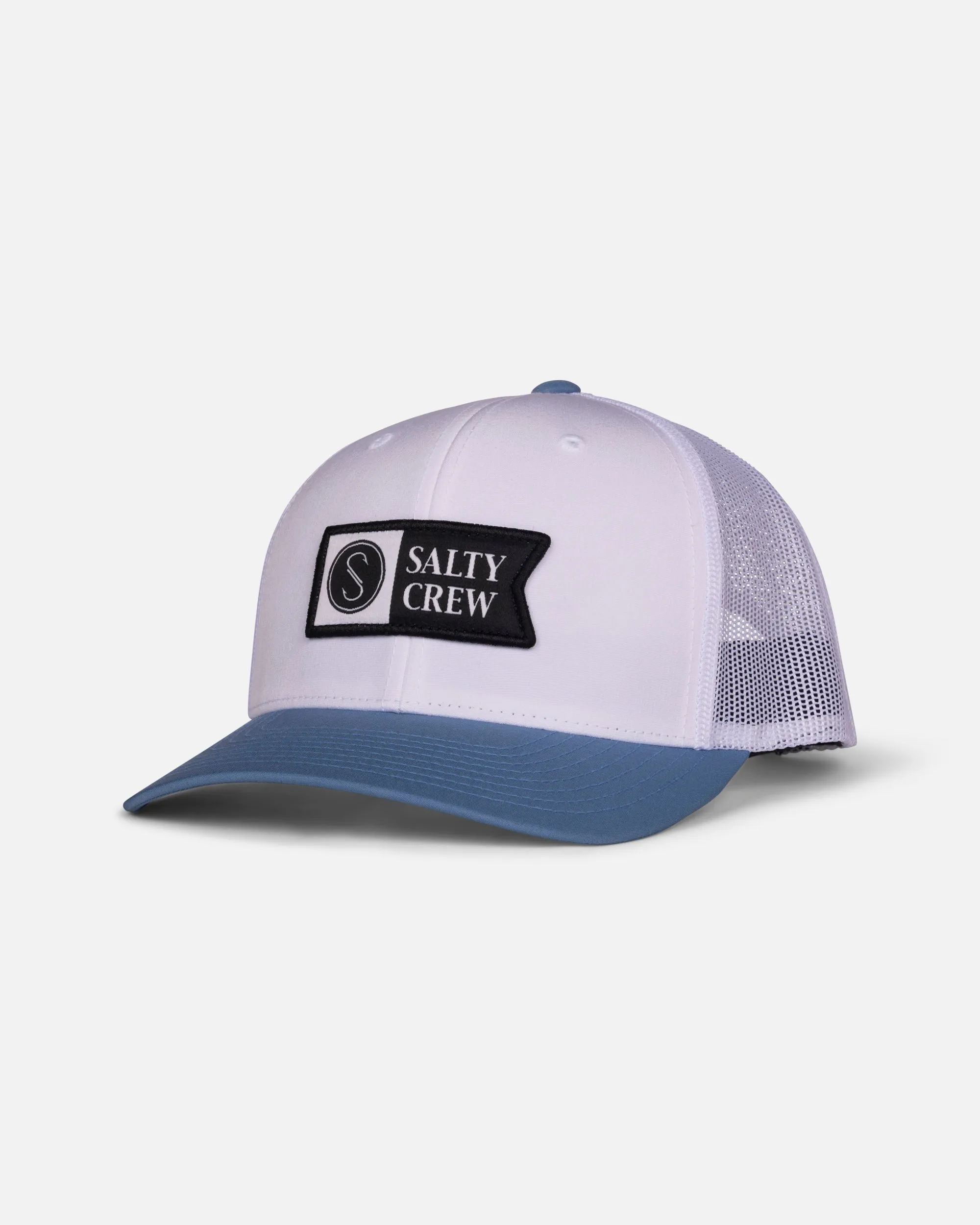 Pinnacle 2 Retro Trucker Hat - White/Slate sold by Salty Crew