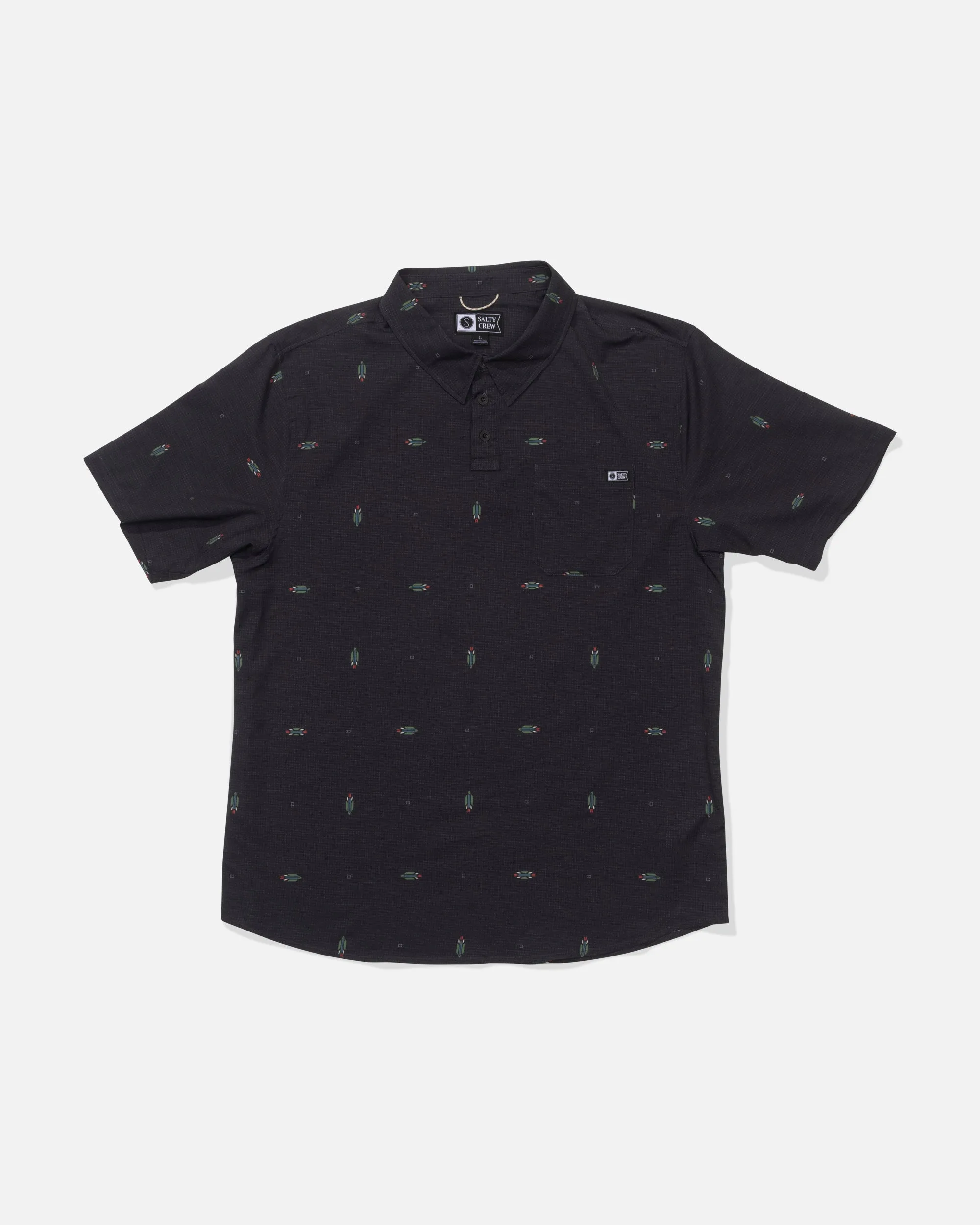 Breezer Perforated Polo - Black sold by Salty Crew