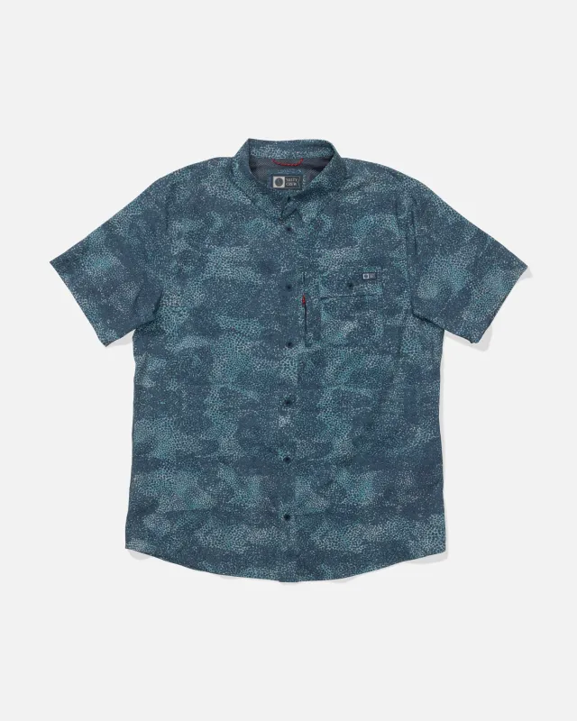 Flagship UV Button Up - Dark Navy sold by Salty Crew