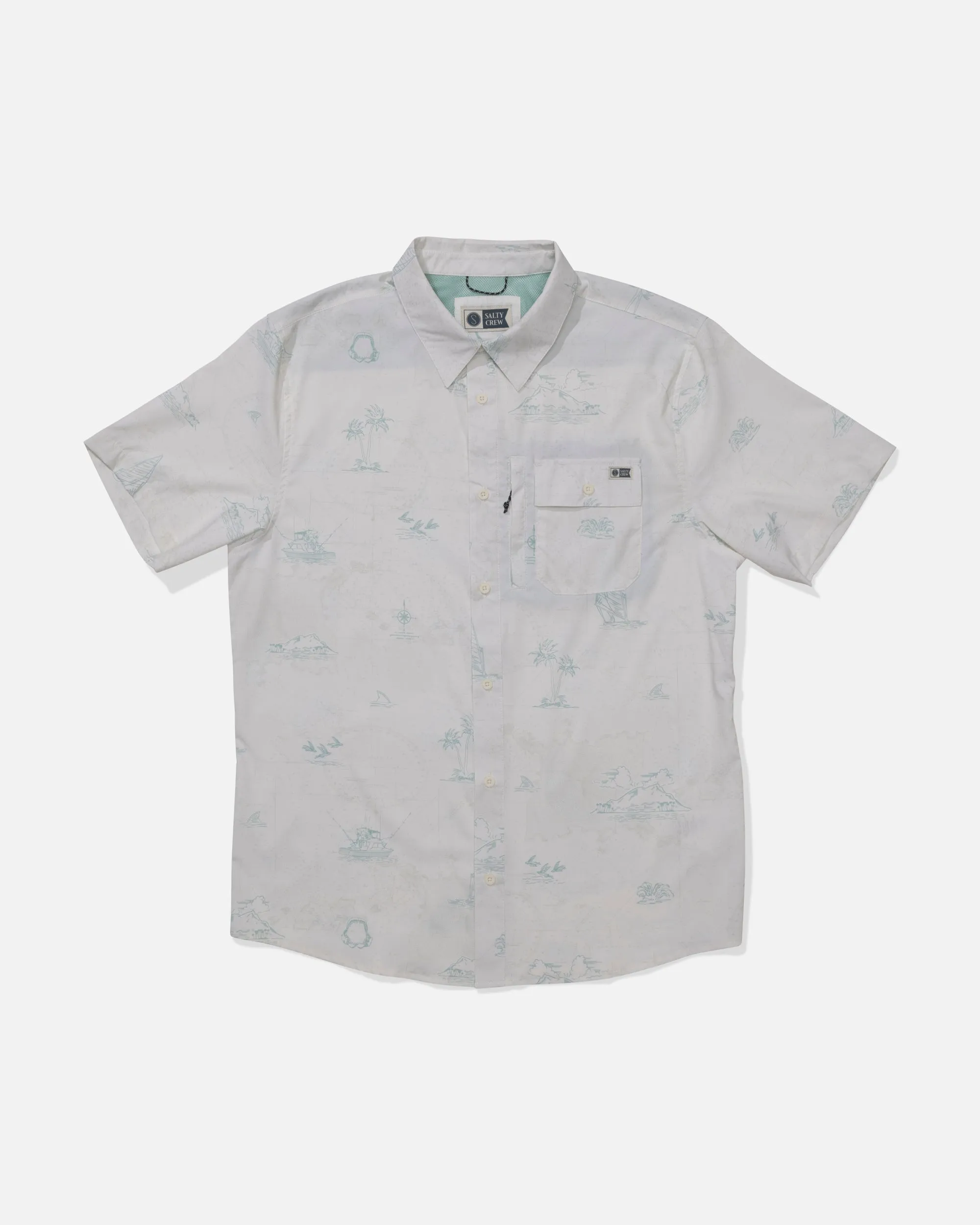 Flagship UV Button Up - White sold by Salty Crew