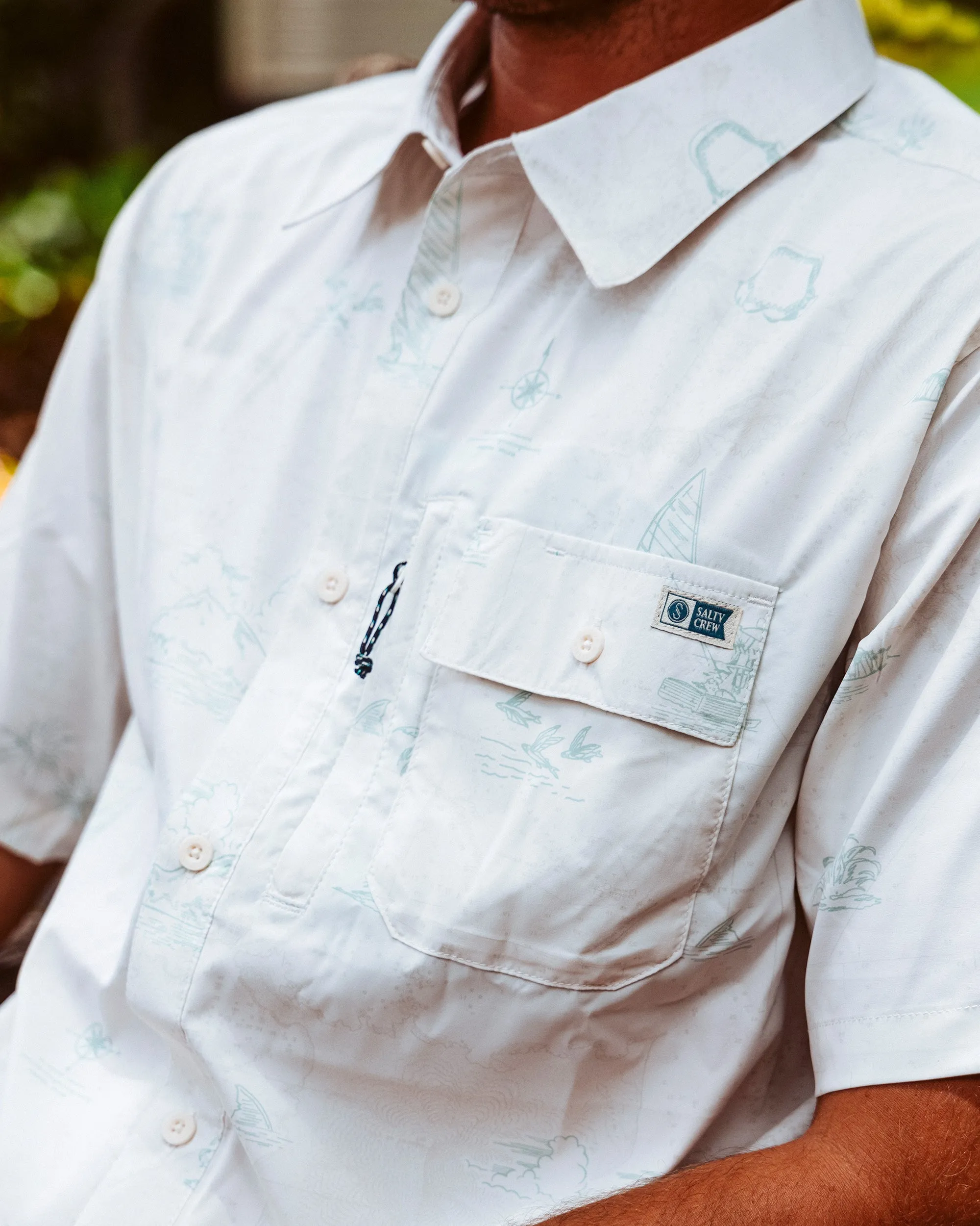 Flagship UV Button Up - White sold by Salty Crew product image thumbnail 4