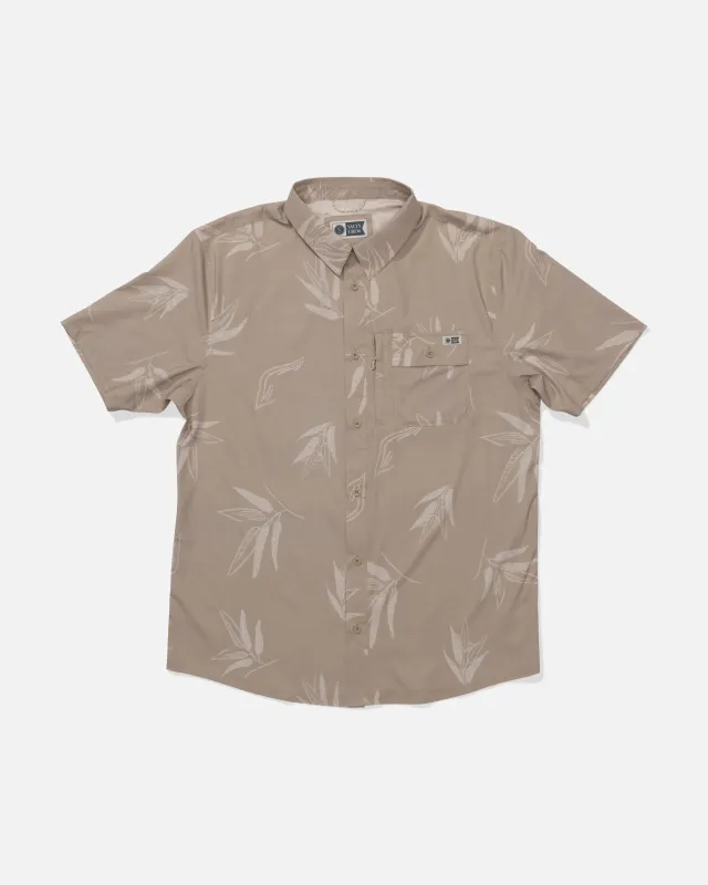 Flagship UV Button Up - Dark Khaki sold by Salty Crew