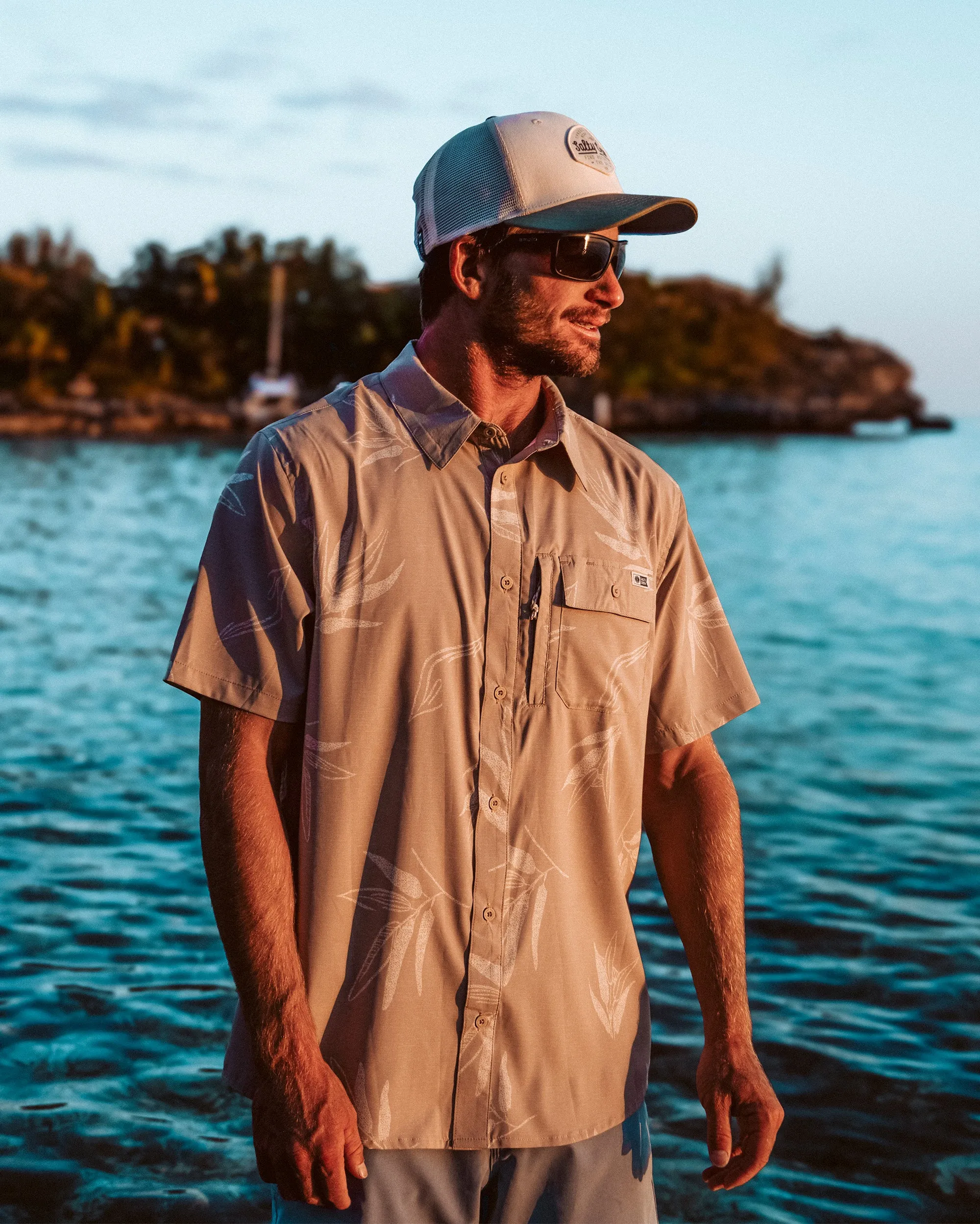 Flagship UV Button Up - Dark Khaki sold by Salty Crew product image thumbnail 3