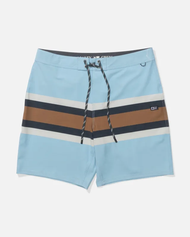 Crew 19" Stripe Boardshort - Clear Sky sold by Salty Crew