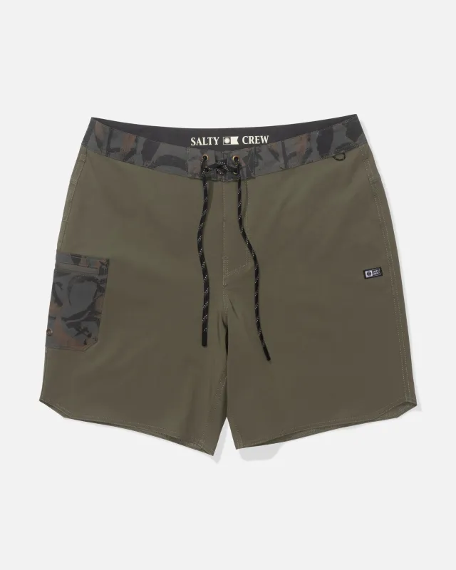Session 19" Boardshort - Dusty Olive made by Salty Crew