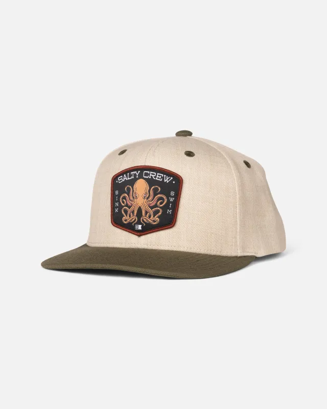 Tako Club Snapback - Natural/Olive sold by Salty Crew