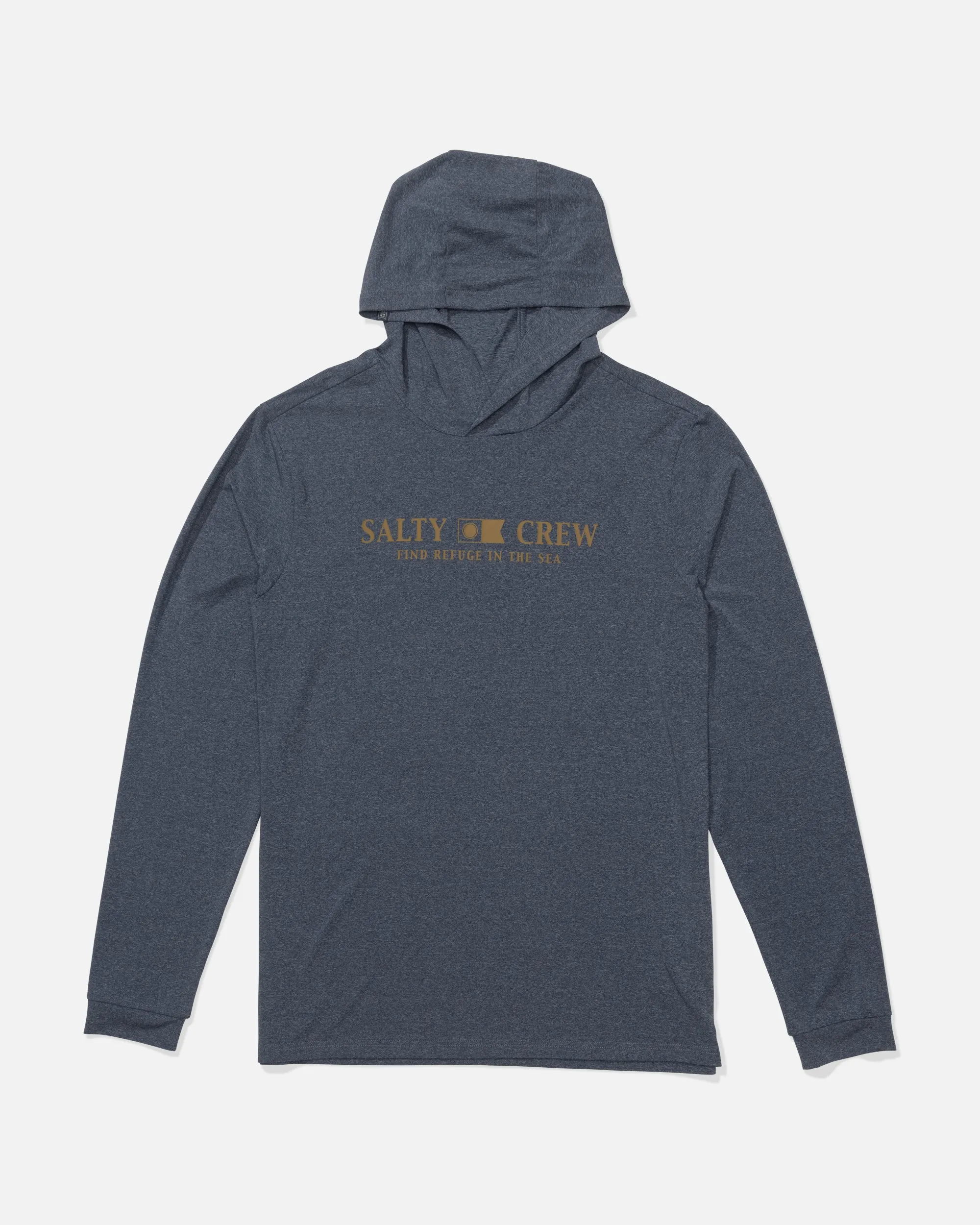 Flagship Hood Sunshirt - Navy Heather sold by Salty Crew