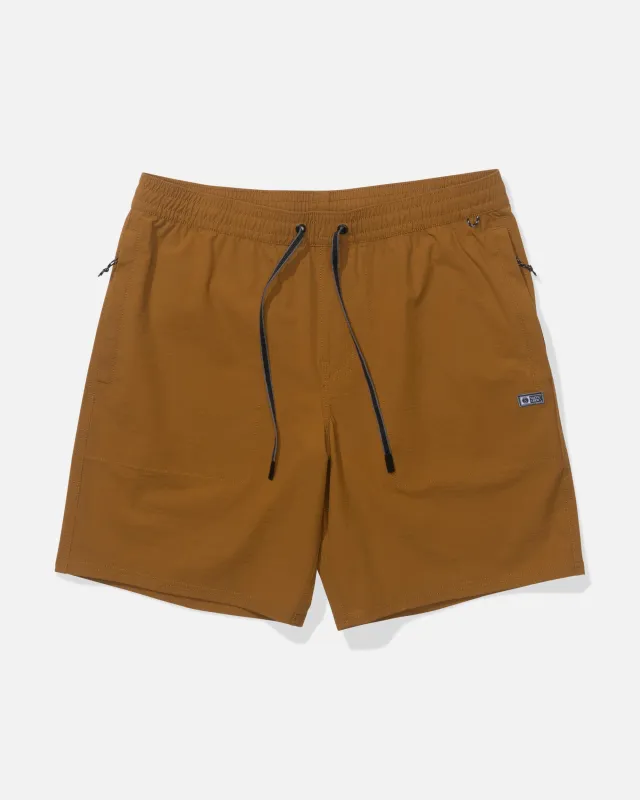 Crew 18" Ewaist Boatshort - Bronze Brown made by Salty Crew