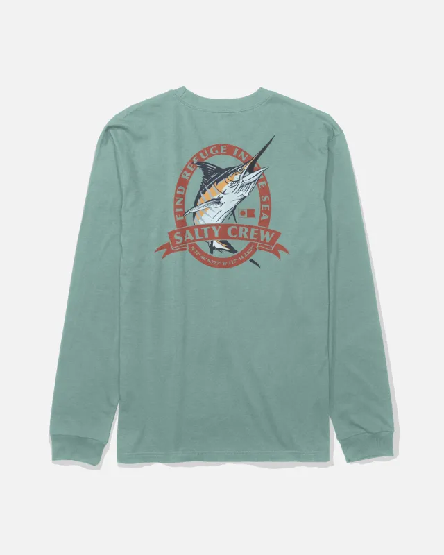Bill Club Long Sleeve Tee - Mackerel sold by Salty Crew