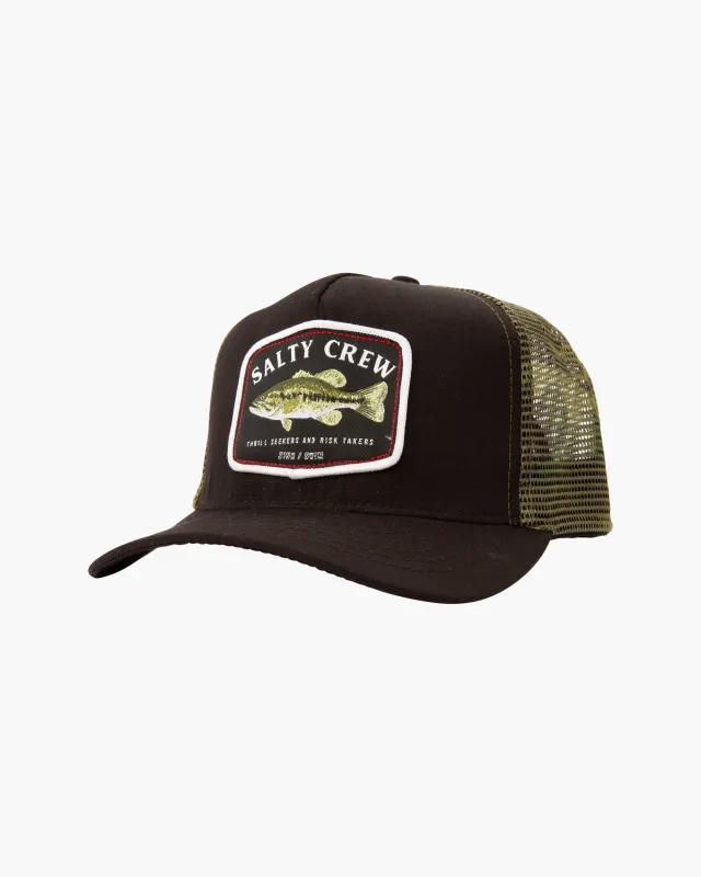 Bigmouth Trucker Hat - Black/Camo made by Salty Crew